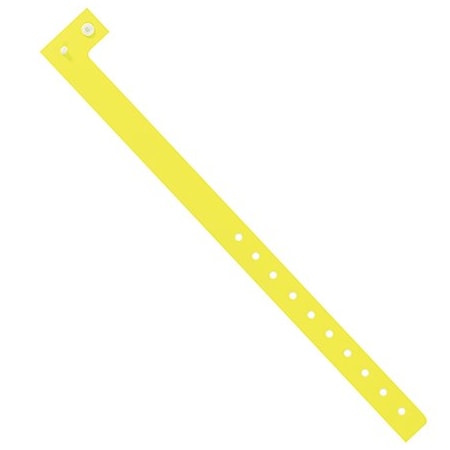 Bsc Preferred 3/4'' x 10'' Day-Glo Yellow Plastic Wristbands, 500PK WR120YE
